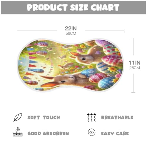 Rabbits Eggs Easter Baby Burp Cloths Absorbent Muslin Soft Burp Cloth Rags Cotton Burp Clothes for Girl Unisex Boy Newborn 1 Pack 22x11 Inches2