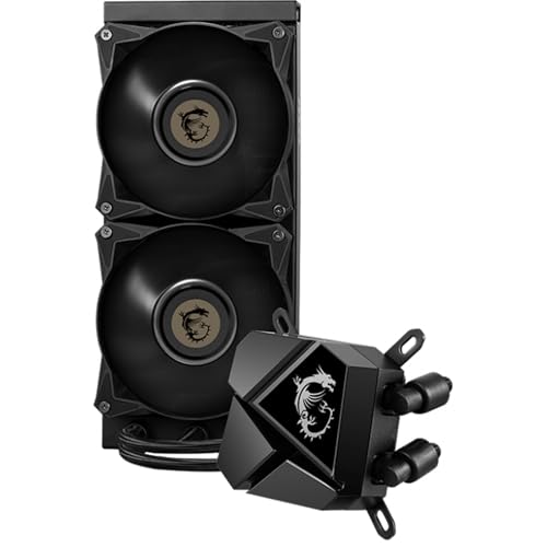 MSI MAG CORELIQUID P240 AIO CPU-Wasserkühlung, Klavierlackoptik-Schwarz, integrierte Lüfterpumpe, Split-Flow-Wasserkühlung… – Ansicht 5