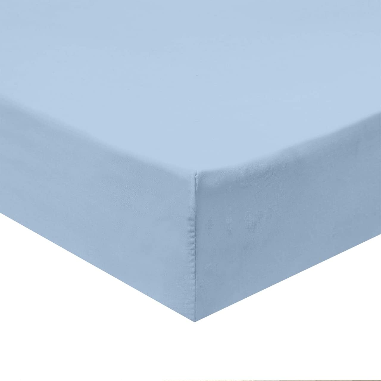 Royal Hotel Bedding Soft Cotton Fitted Sheet, 600 Thread Count, Silky Soft Fitted-Sheet, 100% Cotton Fitted, Full, Blue
