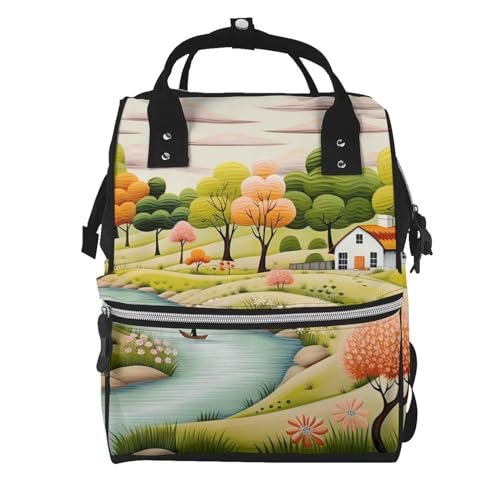 Sac à langer multifonction Country Lifestyle grand sac à dos de voyage ordinateur portable noir