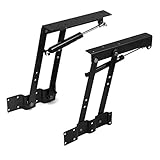2.Space Saving QFDM Door Hinge 2 Stück Federklapp Teetisch Scharnier Möbelaufzug nach Oben Top Mechanism Hardware Hebezahnstangen-Regal for Kaffee ComputerTable Door Accessories