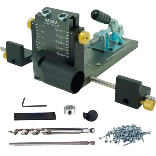 Massca M2 PRO Aluminum PocketHole Jig System with 500 PocketHole