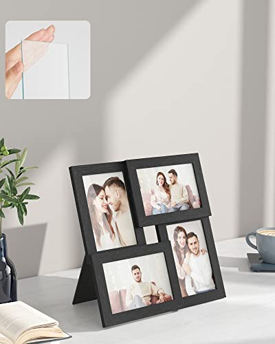 SONGMICS Collage Picture Frames, 4 Frames for 4x6 Photos, Collage Photo Frame for Wall Multi Frames, Wall Decor, Ink Black RPF25BK - Image 4