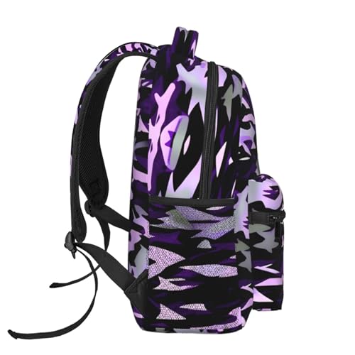 Sac à dos résistant à l'eau violet à poches multiples - 3