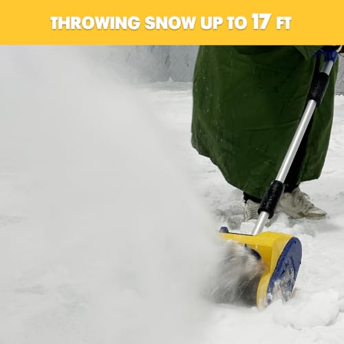 Cordless Snow Shovel Compatible with Dewalt 20V Battery, 12-inch Brushless Snow Blower Electric Snow Thrower, Adjustable Front Handle & Deflector (w/ 4.0 Ah Battery & 4.0 Quick Charger)