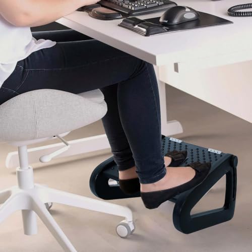 Repose-pieds sous le bureau réglable sur 6 hauteurs avec rouleau de massage - 3