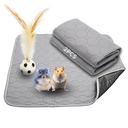 VOSSOT 2 Pcs Tappetino igienico lavabile 45x60 cm per cuccioli – Pad pipì impermeabile e antiscivolo per cane, gatto, coniglio e porcellino d’India – Tappetino assorbente riutilizzabile per casa, auto