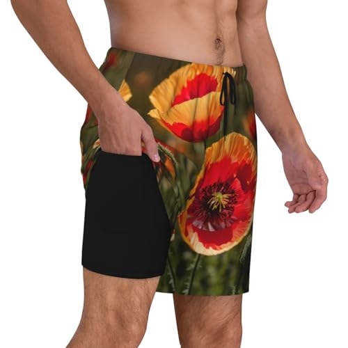 Short de bain pour homme séchage rapide EdWal imprimé fleurs - 3