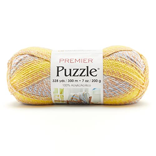 Premier Puzzle Yarn Sunny Sky para tejer una manta de sofá acogedora 2