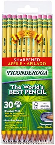 Dixon Ticonderoga Wood Cased 2hb Pencils Pre Sharpened Box Of 30 Yellow 13830 Amazon Com Au Stationery Office Products