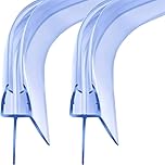 NIAWECAN Pre Curved Shower Screen Seal Strip, 2 Pcs Shower Door Seal Strip for 4-6mm Curved Glass, 90cm Adjustable Shower Screen Seal Covers up to 20mm Gap, Transparent Shower Seal Strip Replacement