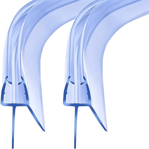 NIAWECAN Pre Curved Shower Screen Seal Strip 2 Pcs Shower Door Seal Strip for 4-6mm Curved Glass 90cm Adjustable Shower Screen Seal Covers up to 20mm Gap Transparent Shower Seal Strip Replacement