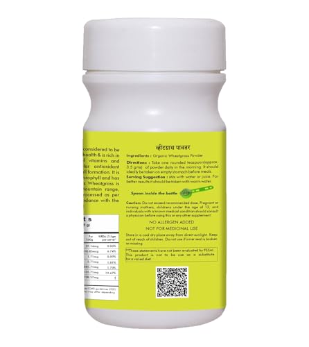Image of Herbal Hills Wheatgrass Powder, (100 gm Pack) | Supports Detox, Immunity & Energy | Ayurvedic Green Superfood For Daily Wellness & Alkaline Balance | With Fresh Wheatgrass Leaves