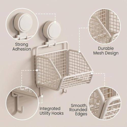 Cesta de pared de cocina de acero inoxidable con ganchos para ordenar dormitorio 6