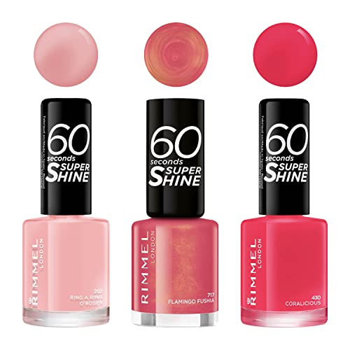 Rimmel London 60 Seconds Super Shine Esmalte de Uñas, Coralicious 430