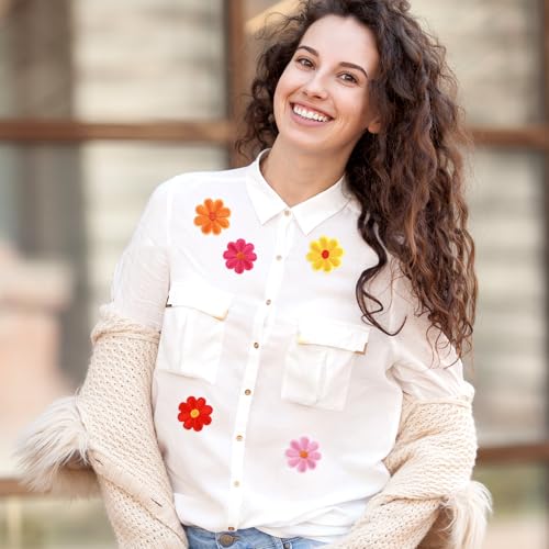 Xinjoduz 586197_1_U309LABS 24Pcs Flower Iron On Patches Cute Flower Applique Patch Sew On Flower Applique Embroidery Patch For Skirts Shoes Shirts Socks Backpacks Envelopes Diy Crafts Girls Women thumb #5