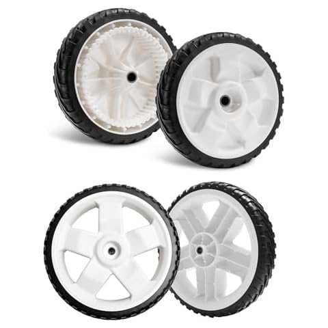 Sutmorly 119-0311 8" Mower Front Drive Wheels for Toro 137-4832 115-2878 205-360, 11" Drive Rear Wheels for Toro 137-4837 115-2885 119-0313,Front/Rear Wheel Tire Compatible with Push Lawn Mower Fits Cover
