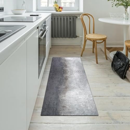 Alfombra atrapa la suciedad larga de poliéster para suelo gris de cocina 5