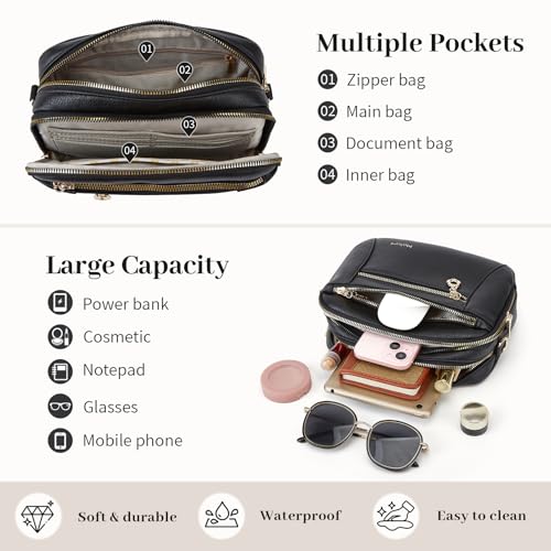 Image of Crossbody Purse for Women Small Crossbody Bags Trendy Vegan Leather with Adjustable Shoulder Straps Gift for Mother Wife Mom