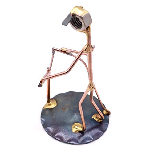 Welder Collectible Handmade Metal Art Figurine, Desk Accessories, Trophy, Boss Gift, Office Décor, Construction Worker