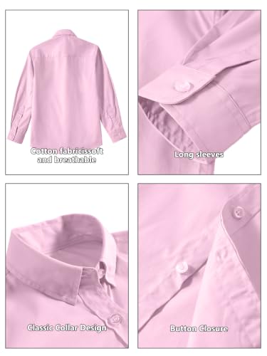 Image of DHTS Boys' Dress Shirts Toddle Boy Long Sleeve Uniform Shirt for Kids