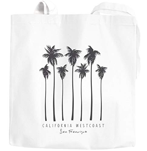 Autiga® Bolsa de yute de palmeras California Westcoast Palms Summer de algodón, color blanco, 2 asas largas Cover