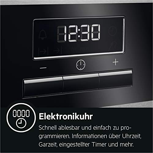 AEG BCO33101BA Einbaubackofen/Reinigung mit Wasserdampf/Grillfunktion/Display mit Uhr/A/Edelstahl mit Antifingerprint… – Bild 4