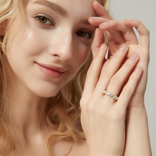 SHINYSO Wedding Band for Women Infinity Heart-Shaped Cubic Zirconia Ring Engagement Stacking Promise Rings for Her Gold/Silver Size 4-104