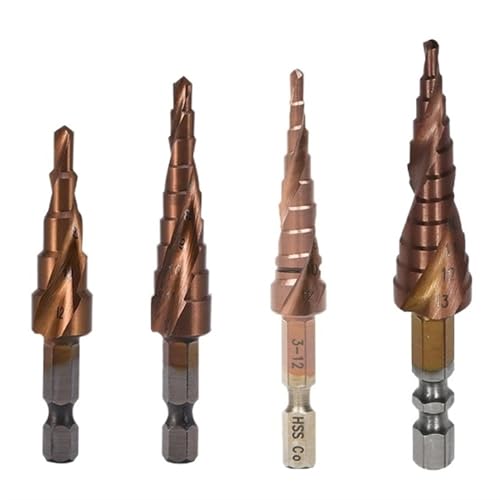 Industrial CO M35 Cobalt HSS Step Drill Bit High Speed Steel Cone Hex Shank Metal Drill Bit Tool Hole Cutter for Stainless Steel (Size : 3-13)