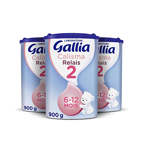 Laboratoire Gallia Calisma Relais 2ème âge - Lait relais en poudre dès les 6 mois et jusqu'au 1 an de bébé - Pack de 3 Boîtes de 900 g