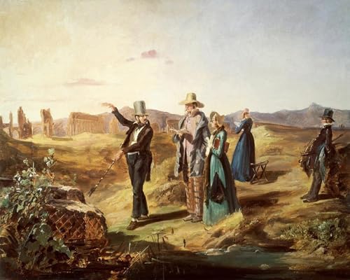 Tableaux toile paysage anglais Spitzweg pour déco de salon élégante 60x90cm