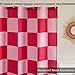 Ohocut karierter Duschvorhang für Badezimmer, hübsches Retro-Schachbrettmuster, Duschgardine in Vintage-Ästhetik, maschinenwaschbar, Stoffduschvorhang, Rosafarben, 183 x 183 cm