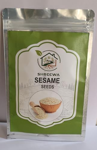 Image of Shreewa White Sesame Seeds, Natural and Fresh, 100% Purity, 200g
