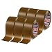 Produktbild tesapack 4124 Premium PVC - 6er-Pack - Paketklebeband aus PVC-Folie - Versandklebeband für mittelschwere bis schwere Pakete - geräuscharmes Abrollen - braun - je 66 m x 5 cm