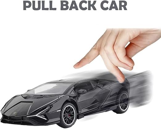 Image of Lamborghini Sian Diecast Car Model 1:32 Scale | Metal Pull Back Super Sports Car Toy | Openable Doors Collectible | Birthday Gift for Kids Boys & Girls (Colour as a per Stock)