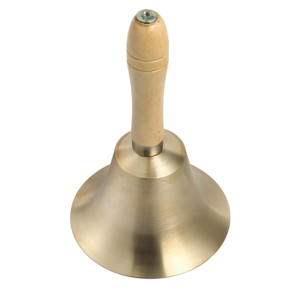 Loud Hand Bell, Mini Metal Bell with Wooden Handle Brass Call Table Bells for Restaurant, Hotel, Shop