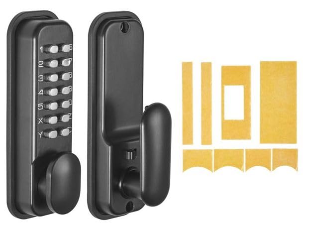 EAI Digital Code Door Lock with Intumescent Kit | Matt Black Fire Rated Push Button Mechanical Digital Codelock with Hold Back Function | for Internal & External Use