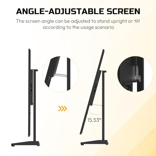 Image of 43-inch Mobile Digital Signage Display, Android 11 Indoor Anti-Glare LCD Advertising Kiosk, Aluminum Foldable Digital Display Poster with Free CMS, 2.4G /5G WiFi, Bluetooth 5.3(Black)