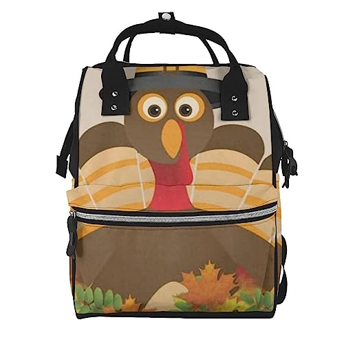 Sac à dos à langer Thanksgiving noir anti-panne d'espace pour parents