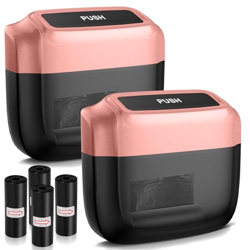 2 Packs Car Trash Can with Lid，Built-in Storage Garbage Bag，Leakproof Vehicle Trash，Car Accessories for Interior,Mini Garbage Bin for Automotive, Office, Kitchen,Bedroom，with 60pcs Trash Bags