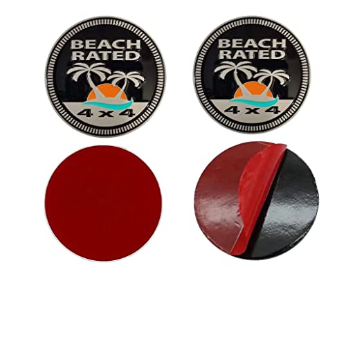 Image of 2 Pcs 4X4 Emblem Badge Car Side Fender Rear Tail Plate Logo Nameplate Badge Compatible with Jeep Wrangler car Truck SUV(Beach Rated)