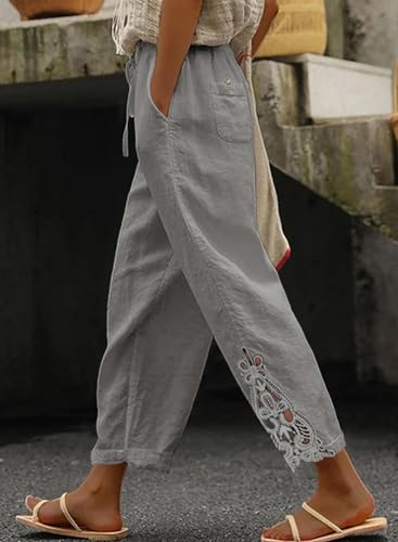 Image of Women Fashion 2026 Casual Elastic Waist Pants with Pockets