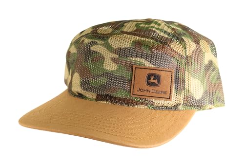 Image of John Deere Mens Camo Print Cotton Twill Trucker Mesh Back