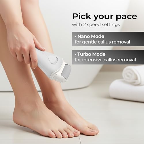 Image of Lifelong PediGlide Soft+ 3-in-1 Callus Remover For Feet | Electronic Foot Scrubber for Dead Skin | 3 Changeable Roller Heads | Focus Light | Dual Speed Settings | Crack Heel Repair Pedicure Machine