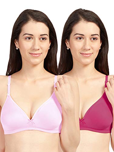 Image of SONARI Omania Womens Non-Padded Cotton Polyester Bras - Solid, Non-Wired, Medium Coverage, Hand Washable (Pack of 2)