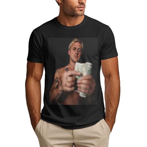 Romefantos Ryan T Shirt Summer Graphic Tee Gosling Man's Cotton Crew Neck Soft Short Sleeve Shirts X-Large