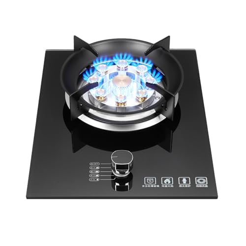 ポータブルガスストーブ、1バーナープロパンストーブ、強化ガラス最大17742.4BTU、パルス電子点火機能付き、屋内キッチン、オープンキッチン、アパート用 (Color : Black, Size : LPG)