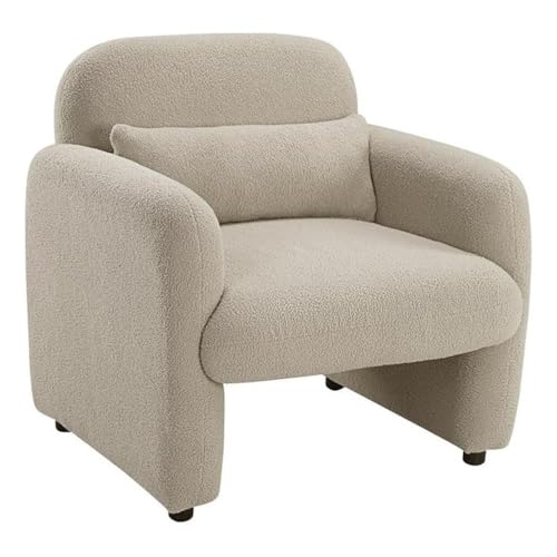 Sillón con tapizado boucle taupe textura moderna miniatura 1