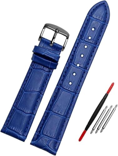 Correa de reloj de cuero azul en tallas desde 12 mm hasta 23 mm para recambio