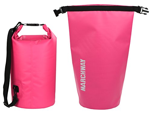 Marchway Floating Waterproof Dry Bag 5L/10L/20L/30L/40L, Roll Top Sack Keeps Gear Dry For Kayaking, Rafting, Boating, Swimming, Camping, Hiking, Beach, Fishing (Pink, 10L) #TOP1